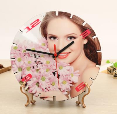 China Modern 20cm Sublimation Heat Transfer White MDF Clock Wall Clock Circle Shape for sale