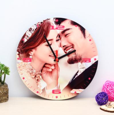 China Personalized Customization CL-02 20cm Diameter Sublimation Blanks MDF Display Photo Frame For Christmas Wedding/Home Decor for sale