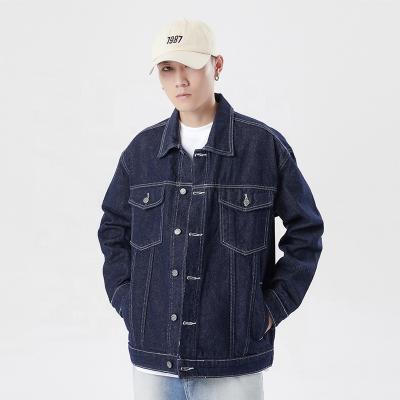 China Sustainable blue funky casual denim jacket for men's jacket for sale