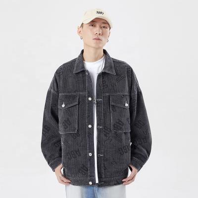 China Viable Black Slim Denim Jacket Men With Pockets Jean Jaket for sale