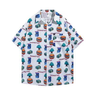 China Wholesale Custom Casual Men's Printed Anti-pilling Logo Short Sleeve Printing Camp Collar Button Up Shirts for sale