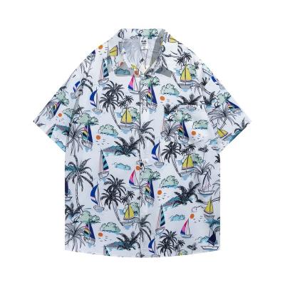 China 2022 Digital Printed Anti-pilling Mens Shirts High Fashion Quality Short Sleeve Mens Shirts for sale