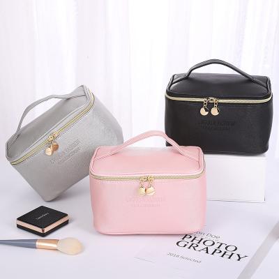 China Large Fashion Women Fashion Women Travel Wash Waterproof PU Leather Zipper Make Up Bag Organizer Beauty Case Cosmetic Bag for sale