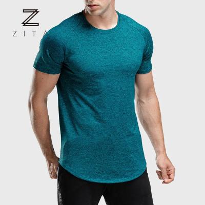 China Wicking Quick Dry Mens Moisture Gym Clothing Polyester Breathable Muscle Fit T Shirts Mens T-shirts Wholesale for sale