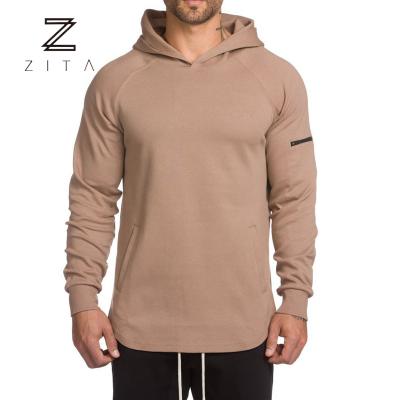 China Anti-pilling Cotton Polyester Blend Gym Clothing Men 2020 Fitness Tracksuit Tops Sporty Wear Side Split Gym Workout Sports Hoodies for sale