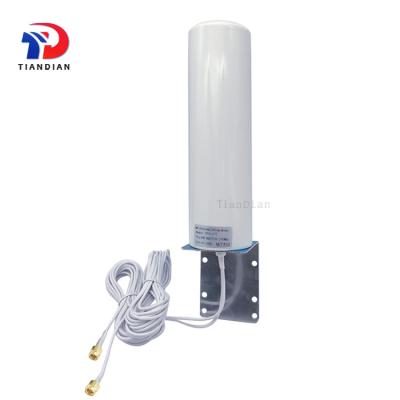 China Outdoor Waterproof Wireless Router Antenna 12dBi Lte 2x2 Mimo 4g Omnidirectional Combo Antenna Dia63*235mm for sale