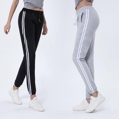 China Lady QUICK DRY stripes sports pants show high fitness jogging pants wholesale women casual pants for sale