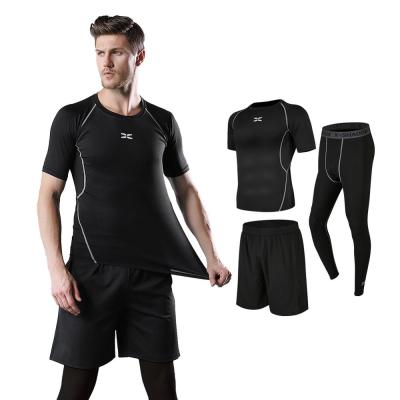 China Hot Selling Breathable Men's Sportswear Fitness Running 3 Pieces Suit Track Pants And Hoodie Set For Men for sale