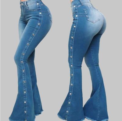 China High quality lady retro slim breathable women casual jeans flared jeans wholesale women's jeans for sale