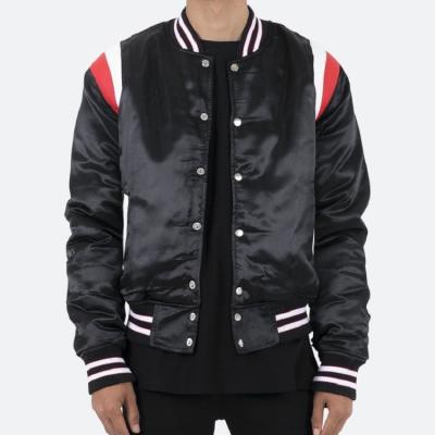 China Wholesale Custom Made Viable Logo Embroidery Spring Fashion Satin Men's Bomber Jacket for sale