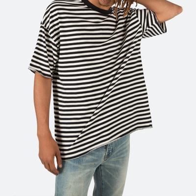 China 2022 Custom Made Breathable OEM Color Stripe Oversized Stripe Logo T-Shirt for sale