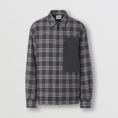 China Breathable Logo Long Sleeve Check Flannel Custom Cotton Plus Size Men's Shirts for sale