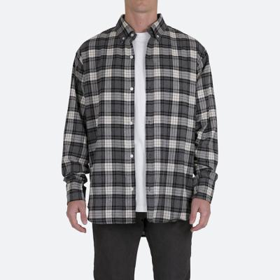 China 2022 OEM Custom Logo Cotton Breathable High Quality Mens Check Plaid Flannel Casual Fit Shirts for sale