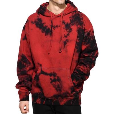 China Custom Made Logo Dye Red Men's Oversized Cotton Tie 100% Breathable High Quality 100% Breathable Hoodie for sale