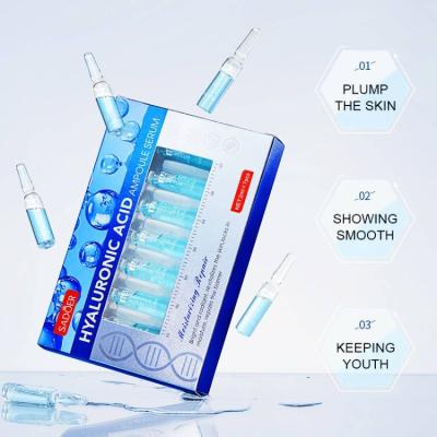 China SADOER Anti Aging Private Label Hydrate Hyaluronic Acid Ampoule Face Skin Care Organic Anti Aging Serum for sale