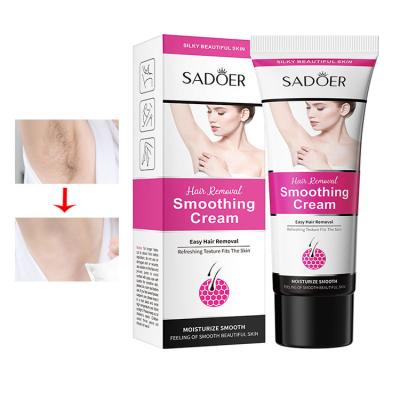 China Painless Body Hair Removal OEM SADOER Private Label Armpit Hands Legs Hair Removal Cream for sale