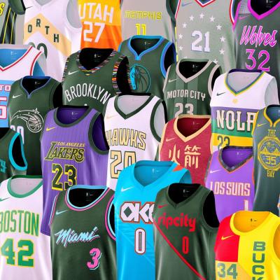 China WHOLESALE HIGH QUALITY CUSTOM MADE N.B.A BASKETBALL TANK TOP ANTIBACTERIAL FOR 30 TEAMS IN-STOCK N.B.A SUBLIMATION TANK TOPS for sale