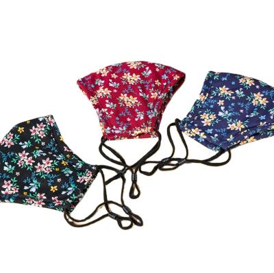 China Dust/PM2.5 washable floral fabric mas.k polyester cotton face cover with flowers for sale