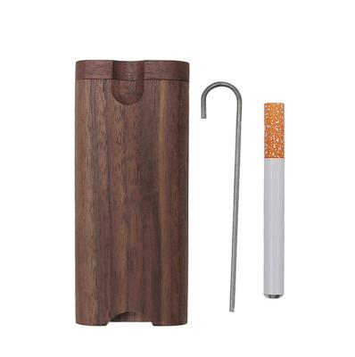 China Cigarette Holder Handmade Cigarette Canoe Recyclable Strong Wooden Wooden Case With Hook Cigarette Cleaning Ceramic Pipe for sale