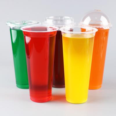 China 700-90 20oz 600ml disposable single wall boba bubble tea drinking pp plastic cup glass for sale