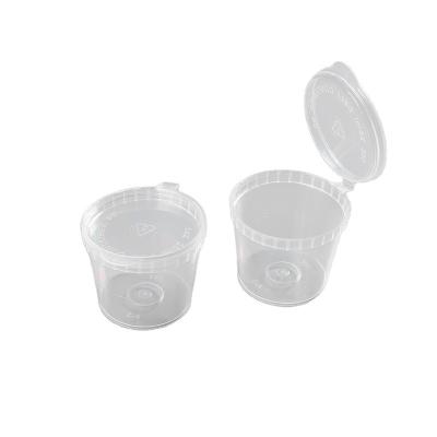 China 1oz 25ml Single Wall Clear PP Disposable Plastic Sauce Cups With Lid for sale