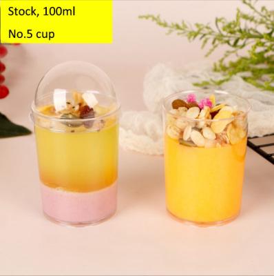 China Wholesale Single Wall Clear Jelly Yogurt Mousse Candy Cholate Mini Pudding Dessert Hard Plastic Fruit 100ml PS Cups With Lid for sale