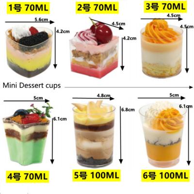 China Wholesale Clear Single Wall Disposable Hard Plastic Candy Cholate Mini Dessert PS Mousse Cups for sale