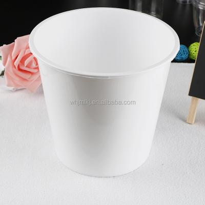 China Popcorn 2880ml 99oz Milky White Round Custom Plastic Popcorn Bucket for sale