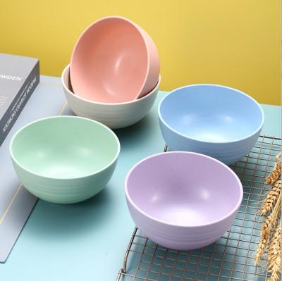 China Disposable Biodegradable DinnerwareTableware Packaging Light Unbreakable Microwave Wheat Straw Fiber Dessert Salad Rice Safe Bowls for sale