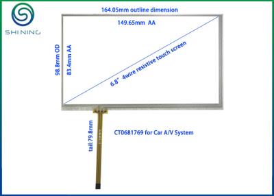 China Generische 6,8“ ITO Glas aan ITO-Filmtouch screen 4 Draad Analoge Weerstand biedend voor Auto Audio en Videosysteem Te koop