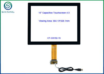 China 15 Inch USB Touch Screen Panel With Cover Glass to Sensor Glass Structure for sale