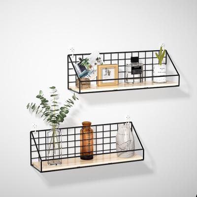 China Nordic Creative Simple Wall Shelf Living Room Wall Decoration Bedroom Dining Room Storage Rack Without Hole Eco-friendly for sale