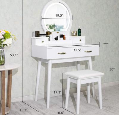 China Modern Full Painting Home Style Wooden Dressing Table Nordic Modern Bedroom Dressing Table for sale