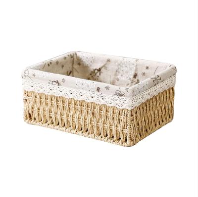 China Fashion Sustainable Wholesale Simple Hand - Woven Decorative Basket Natural Woven Baskets for sale