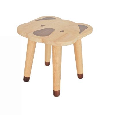 China Cartoon Design Children Wooden Stool Solid Wood Cute Animal Backless Wooden Bench for sale