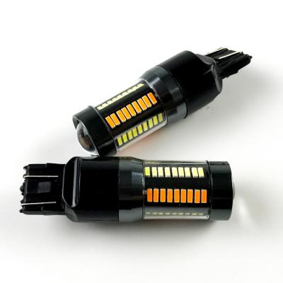 China 1157 7443 3157 Brake Light 4014 Turn Light 66SMD White Yellow Color Changing LED Car Interior Light T20-DUAL for sale