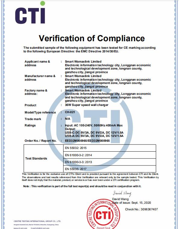 FCC - Shenzhen Wamaxlink Electronic Technology Co., Ltd.