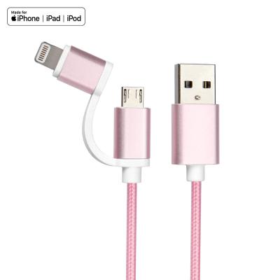 China Mobile phone compatible with iPhone charger, 2 in-1 charger CABLE, iPhone charger cable for sale