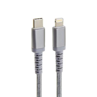 China Nylon Braided Mfi Mobile Phone Certified Lightning USB Cable Palladium C94 Chip Type C to Lightning Cable Fast Charging Iphone 12 IPod Ipad for sale