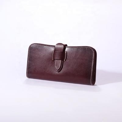 China Vintage 100% Luxury Genuine Leather Wallet Fashion Women Long Bifold Wallet FSC38 for sale