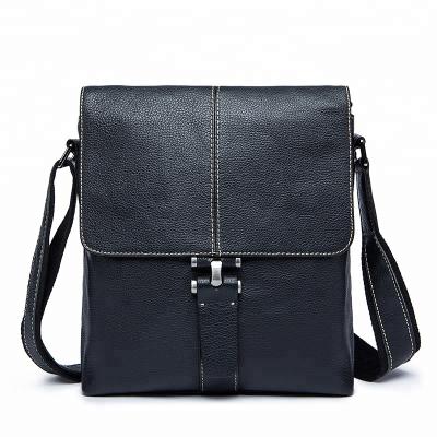 China With shoulder strap& Zipper Pockets Male Cowhide Flap Bag Shoulder Cross - Body Bags Messenger Men Leather Bag Small FS2136 for sale