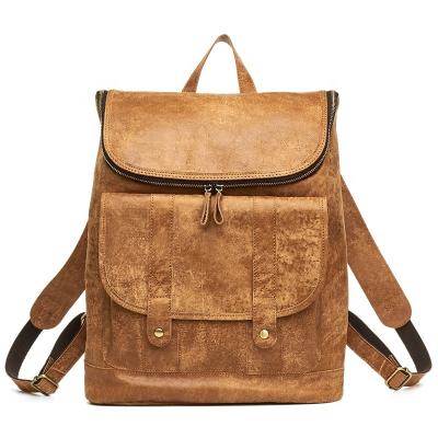 China Brand Anti-theft Genuine Cow Leather Fashion Large Capacity Men's Travel Backpack FSM81 for sale