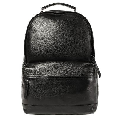 China New Arrival Young Men's School High Quality FSM8 Genuine Leather Backpack Anti-theft Black Leather Laptop Backpacks for sale