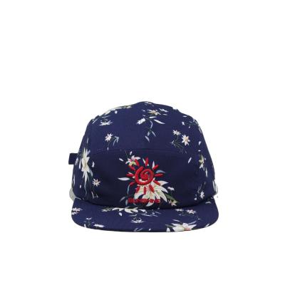 China COMMON vintage 3d embroidery all over the sun visor printed flat baseball cap with bronze buckle for outdoor sport for sale