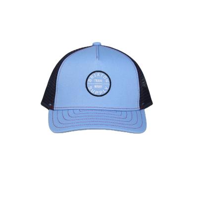 China JOINT Color Structured Contrast Blue Curved Embroidery Mesh Sports Sun Visor Hat For Driver Sport for sale