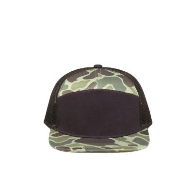 China Sporty new design custom logo 7 panel flat brim hat with high quality and low price for sale