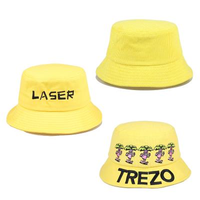 China Chinese wholesale logo embroidery sunshade manufacturer custom corduroy fisherman bucket hat for sale