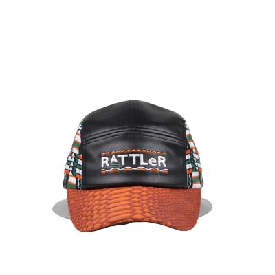 China Fashion waterproof unisex nylon leather 3d embroidery digital printed baseball cap with metal buckle for sale