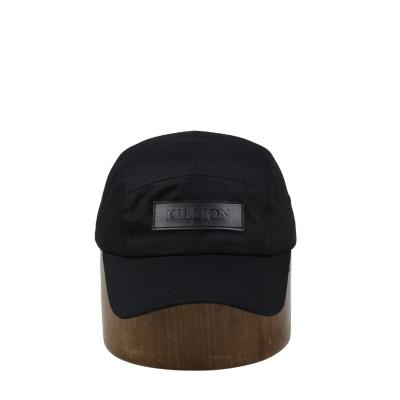 China Wholesale Custom JOINT Black Curved Leather Visor Label Structured Baseball Cap With Press Buckle for sale