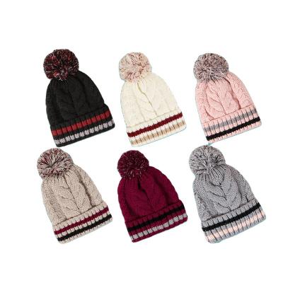 China 2022 COMMON Hats Women Fashionable Designer Customized Hats With Faux Fur Pompom for sale